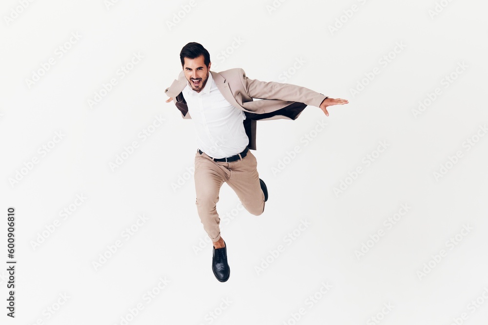 man beige happy victory running smiling suit young businessman business winner man beige happy victory running smiling suit young businessman business winner