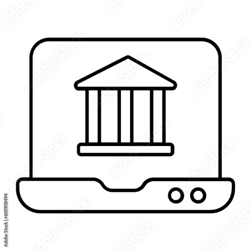 Online Banking Thin Line Icon