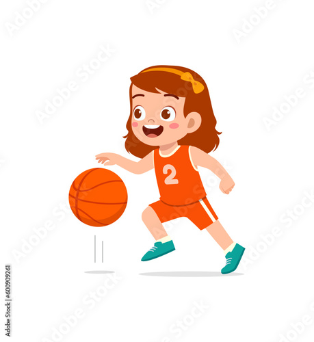 little kid play basketball and feel happy © Colorfuel Studio