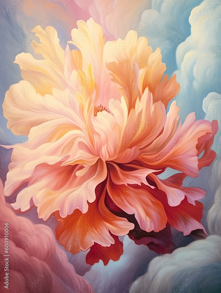 Obraz premium Stunning flower art illustration background. Generative AI.