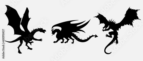 isolated black silhouette of a bear   vector collection