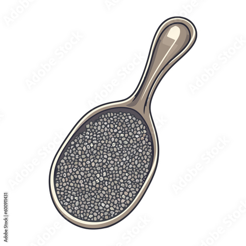 Organic seed meal, healthy vegetarian gourmet spoon