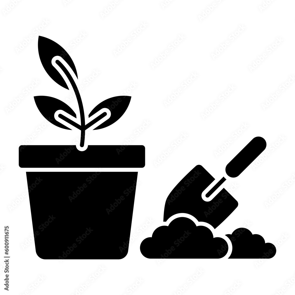 Gardening Glyph Icon Gardening Glyph Icon