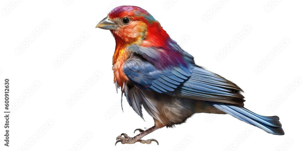 Colorful Bird isolated generative ai