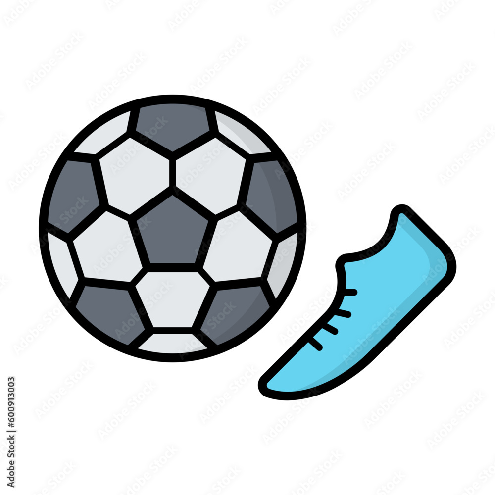 Obraz premium Playing Football Line Color Icon