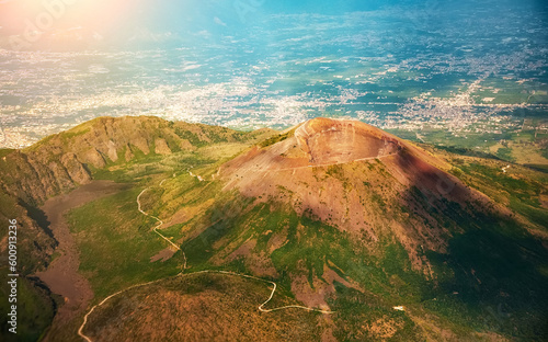 Italian Vesuvius volcano from the air. © M-Production