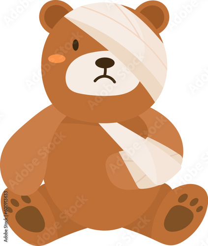 Bear With Bandaged Head And Hand