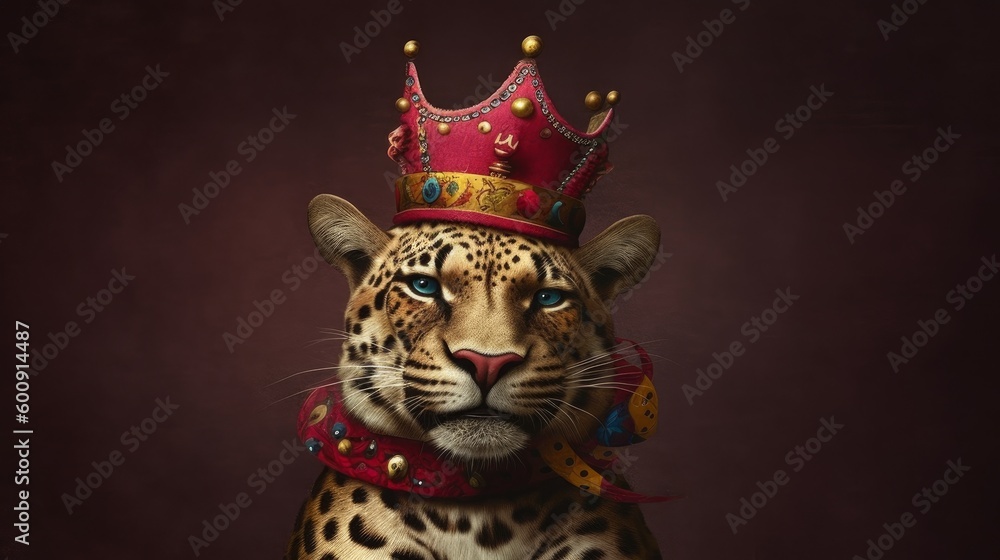 A jolly jaguar with a jester hat. AI generated A jolly jaguar with a jester hat. AI generated