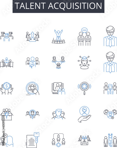 Talent acquisition line icons collection. Logistics, Distribution, Procurement, Planning, Material, Inventory, Operations vector and linear illustration. Sourcing,Forecasting,Transportation outline