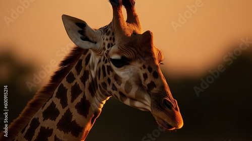 Behold the magnificent sight of a giraffe in its natural habitat, its elongated neck and curious gaze symbolizing the untamed beauty of the African wilderness.