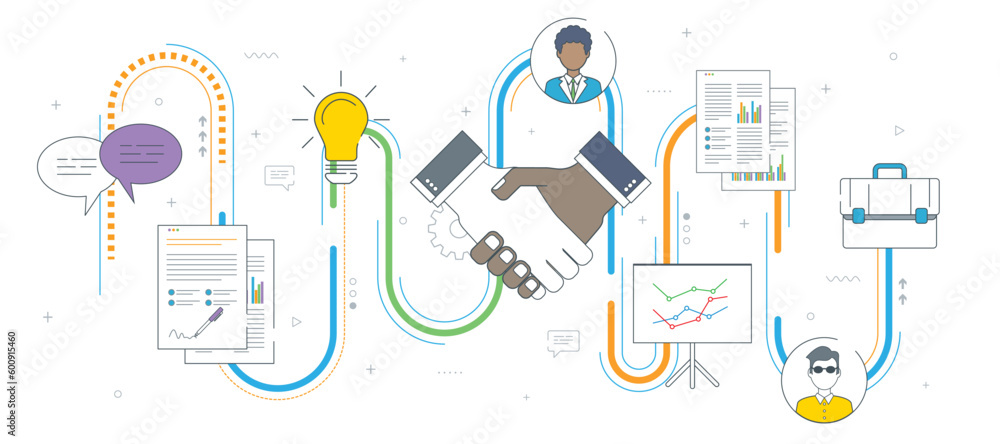 Cooperation strategy and handshake in contract agreement signature. Cooperation strategy and handshake in contract agreement signature.