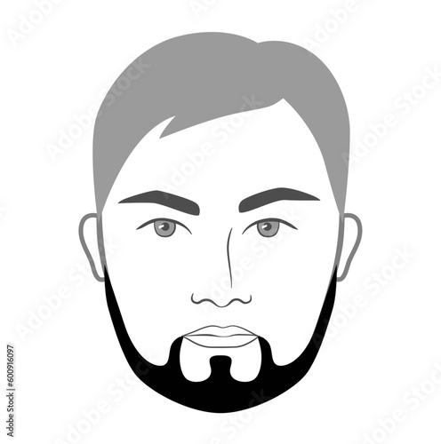 Fotografie Klingon Beard style men in face illustration Facial hair