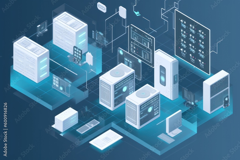 Conceptual image illustrating the secure and decentralized storage of value through blockchain technology. Blockchain as a network of information. Created with generative A.I. technology.