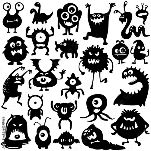 Monstrously Cute - Set of 24 Halloween-Themed Vector Silhouettes