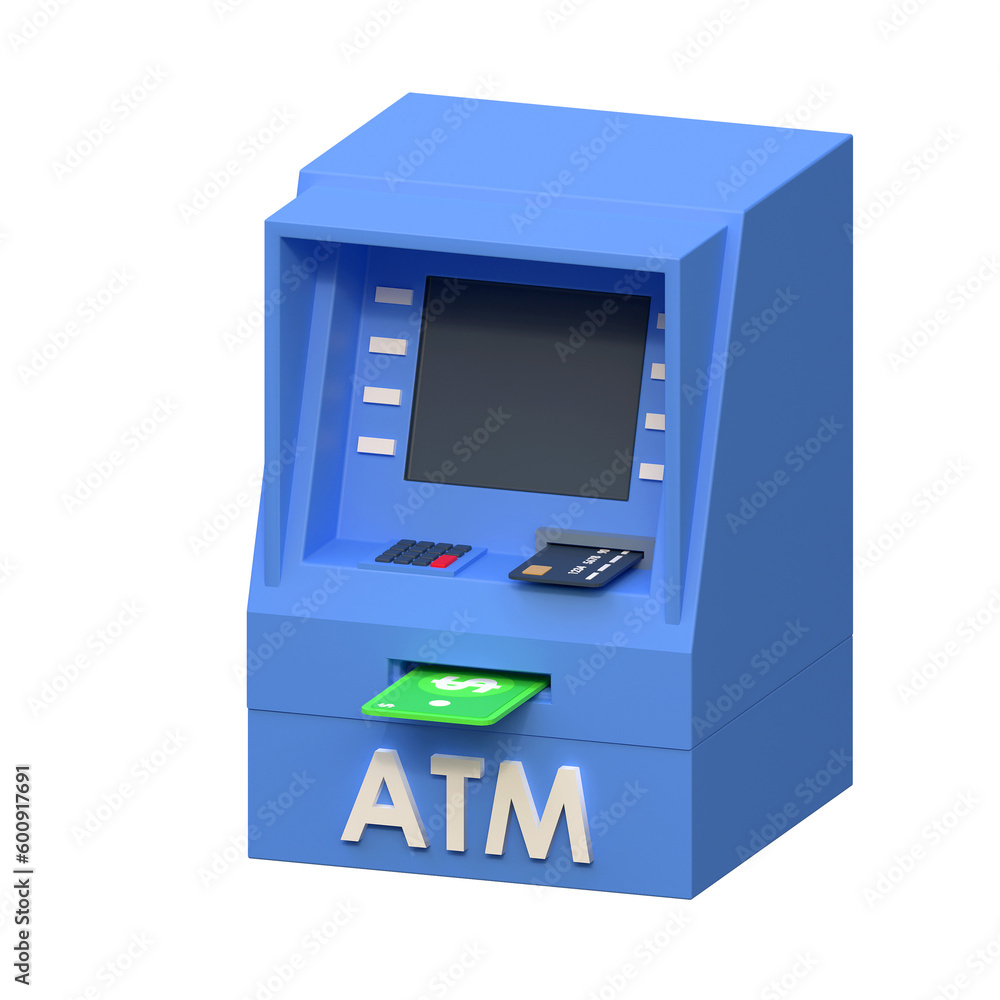 automatic teller machine atm bank finance icon 3d illustration automatic teller machine atm bank finance icon 3d illustration
