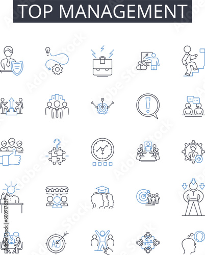 Top management line icons collection. Demographics, Psychographics, Behavior, Preferences, Insights, Segmentation, Personalization vector and linear illustration. Targeting,Acquisition,Retention