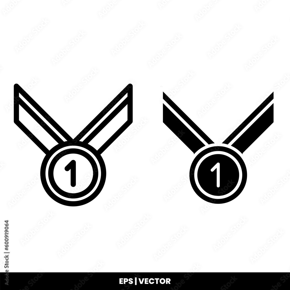 Medal icon vector illustration logo template for many purpose. Isolated on white background. Medal icon vector illustration logo template for many purpose. Isolated on white background.