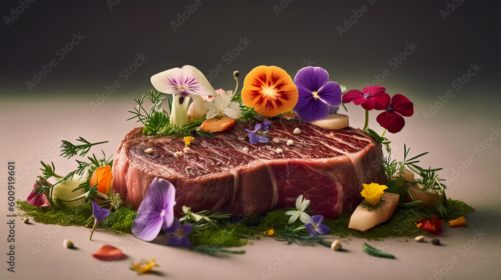 Raw Wagyu Steak Raw Marble Japanese Steak Generative AI Raw Wagyu Steak Raw Marble Japanese Steak Generative AI