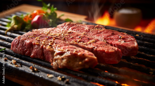 Raw Wagyu Steak Raw Marble Japanese Steak Generative AI