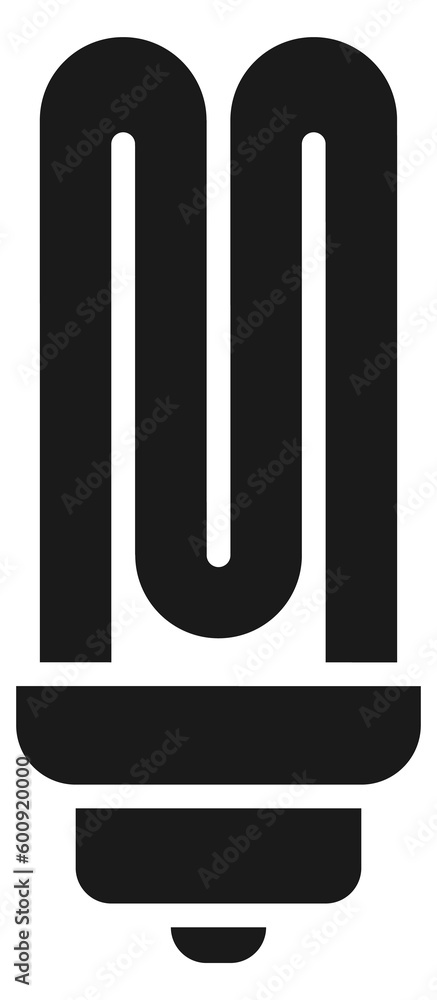 Fluorescent lamp icon. Black electric power light silhouette Fluorescent lamp icon. Black electric power light silhouette