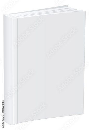 White book mockup. Realistic blank hardcover front