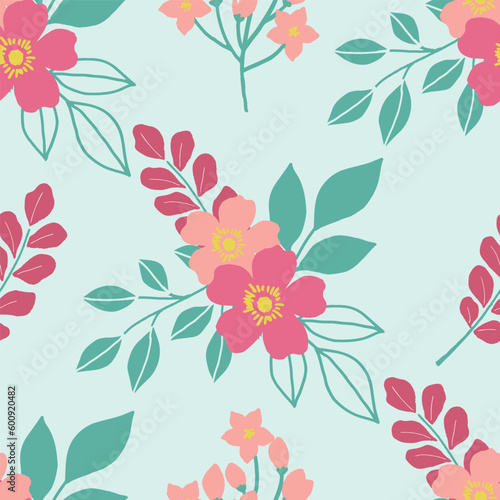 Trendy seamless patterns. Cool abstract and floral design. For fashion fabrics  kid   s clothes  home decor  quilting  T-shirts  cards and templates  scrapbook and other digital needs