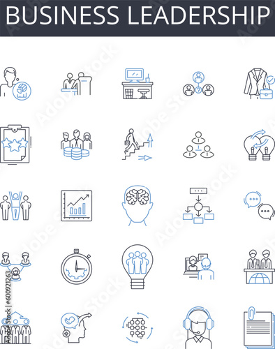 Business leadership line icons collection. Versatility, Resourcefulness, Resilience, Adjustability, Accommodation, Suppleness, Open-mindedness vector and linear illustration. Agility,Wavering