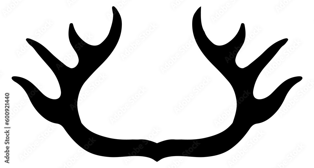 Mouse horns black silhouette. Wild elk logo