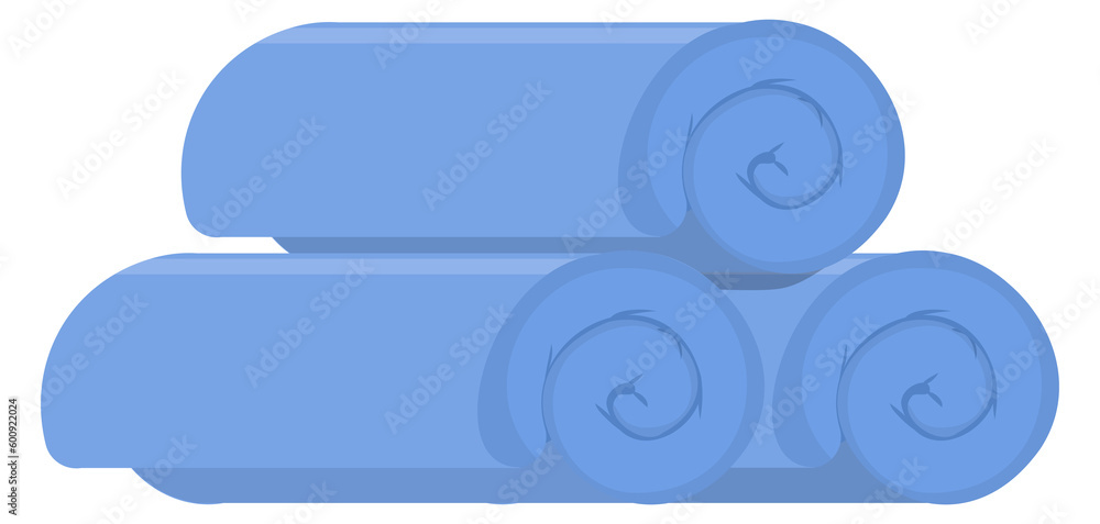 Obraz premium Blue towel rolls stack. Spa cloth icon