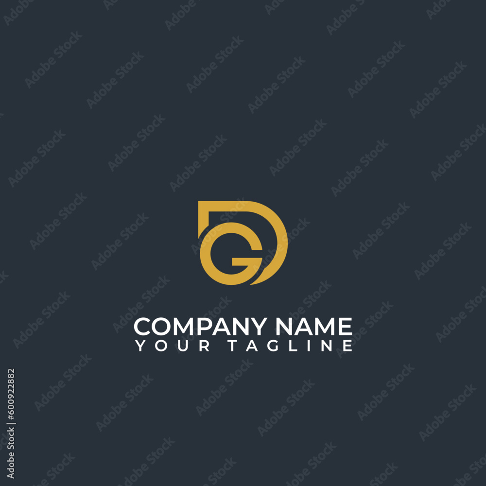 initials letter DG logo design vector .