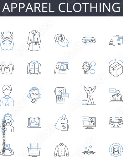 Apparel clothing line icons collection. Integrity, Empathy, Perseverance, Courage, Hsty, Responsibility, Dedication vector and linear illustration. Humility,Compassion,Resilience outline signs set