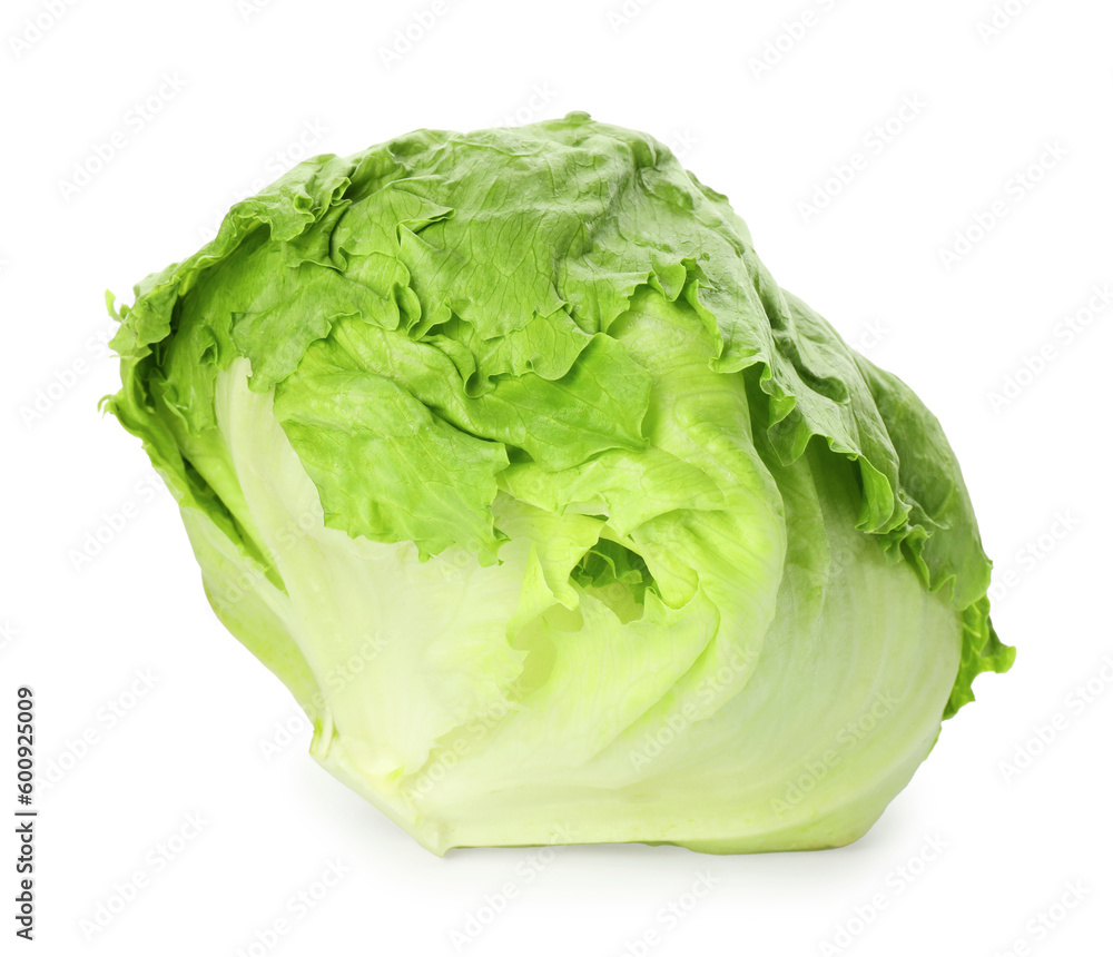 Fresh green iceberg lettuce isolated on white Fresh green iceberg lettuce isolated on white