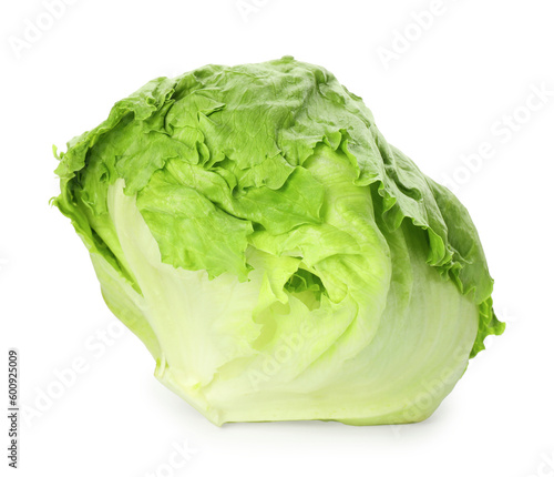 Fresh green iceberg lettuce isolated on white