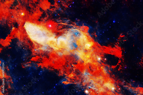 Red space nebula in far space. Elements of this image furnishing NASA.