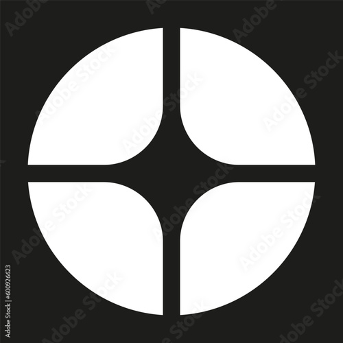 Abstract circle, circular geometric graphic, icon and symbol. Radial, concentric element, logo shape. Vector illustration.