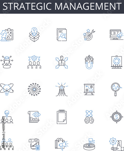 Strategic management line icons collection. Cycling, Running, Swimming, Hiking, Surfing, Skateboarding, Skiing vector and linear illustration. Snowboarding,Kayaking,Sailing outline signs set