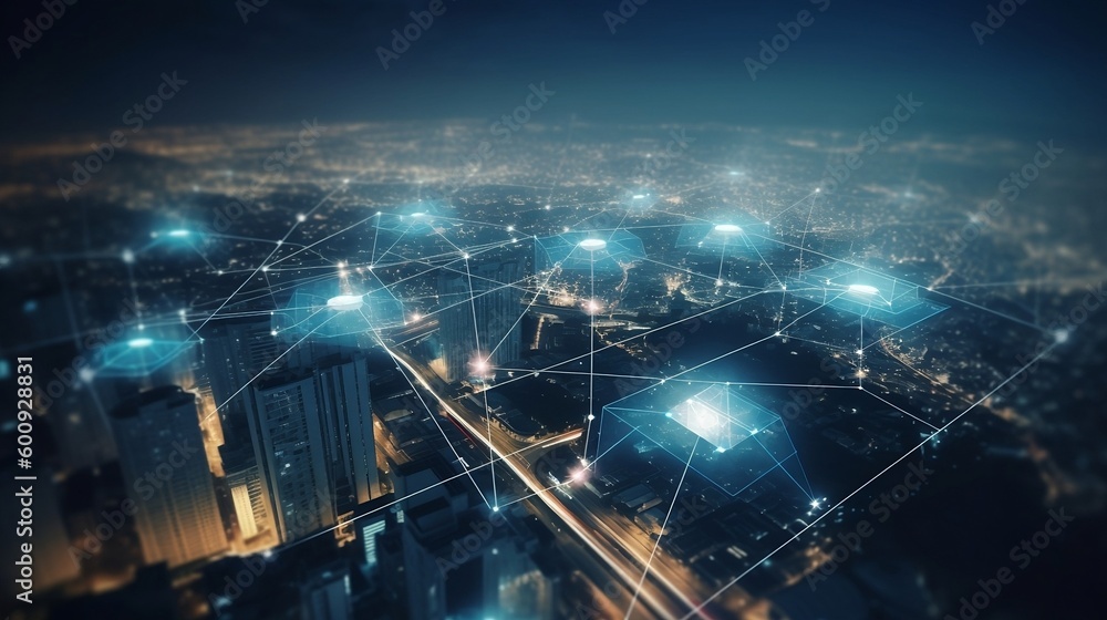 Digital Network, Urban, 5G, Highspeed Internet, Connected, Generative AI