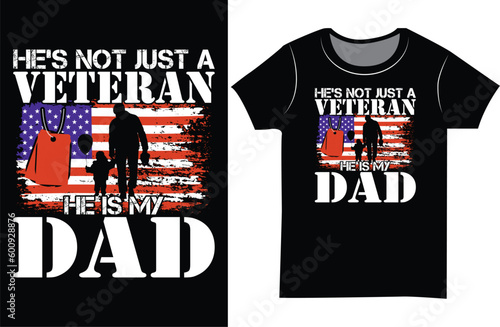 Army Veteran dad t shirt design. USA flag vector graphic shirt.