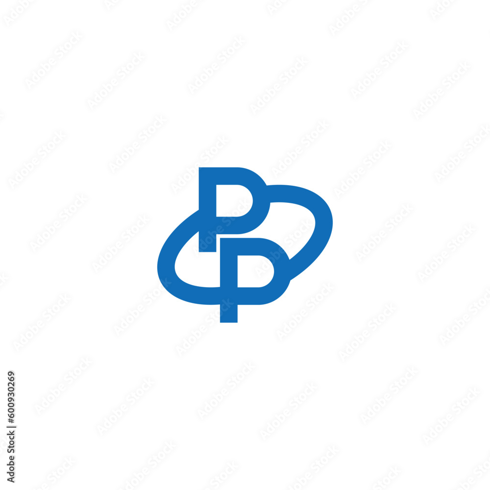 Obraz premium letter pp round blue logo vector