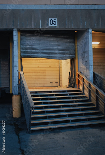 moody image of a modern concrete architecture during evening