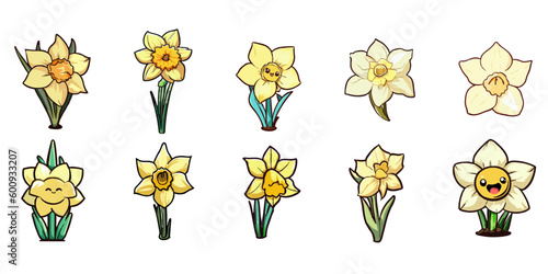 daffodil vector set collection graphic clipart design