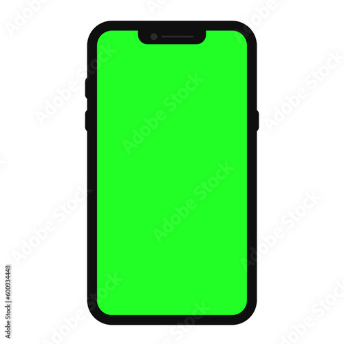 Mobile Green Screen In Black Color Smartphone 