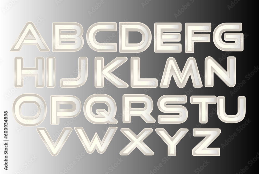 silver metal alphabet letters set