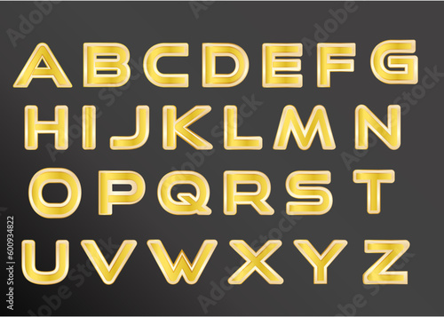 golden alphabet letters set