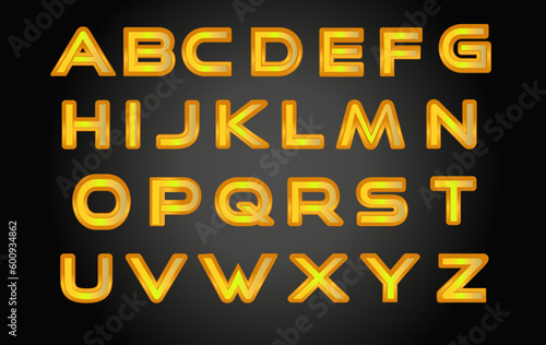 set of Gold alphabet letters
