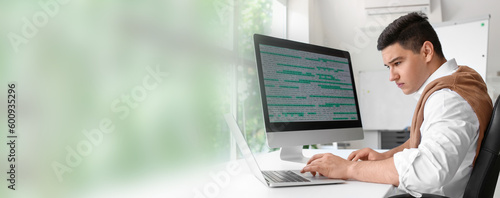 Male programmer working in ...