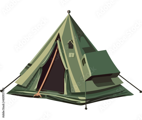 green tent vector illustration