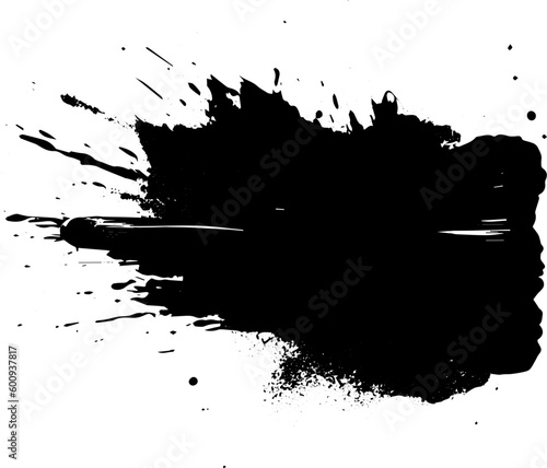 Grunge Ink Splatter Element Vector Paint Brush Stroke Effect