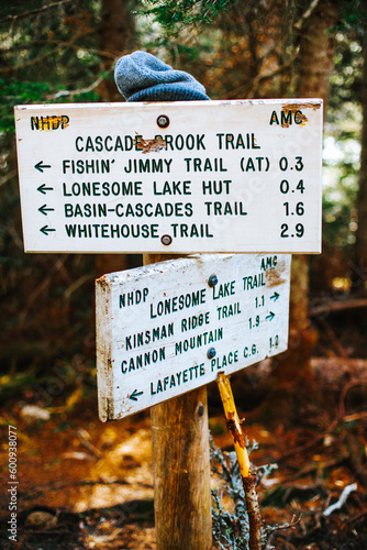 Hiking Signs White Mountain National Forest