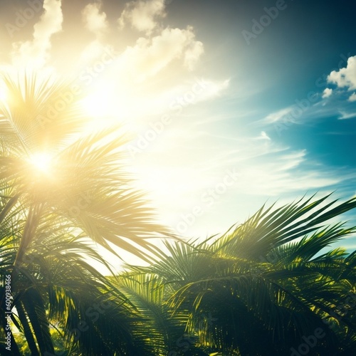 palm day set with a sunny day generated by artificial intelligence
